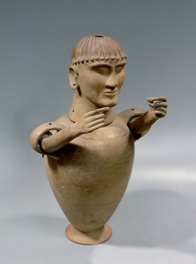 Vaso canopo con braccia mobili (argilla) da Etruscan
